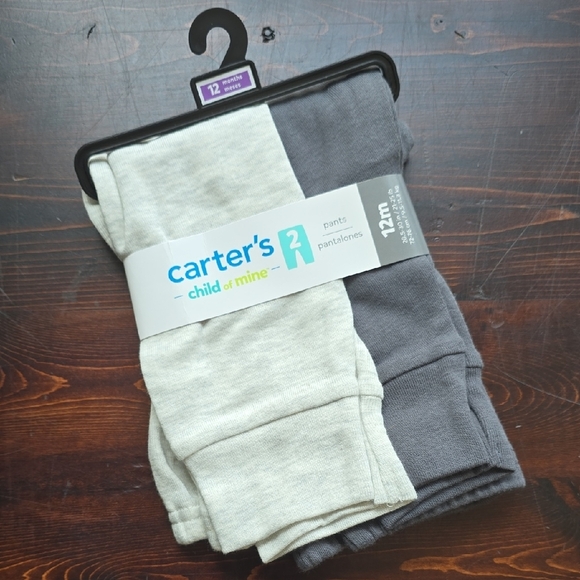 Carter's Other - NWT Carter's Child of Mine Baby Pants - 2 Pack - Gray/Cream - 12M